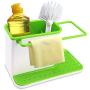Hengory 2-in-1Kitchen Sink Sponge Holder Dish Cloth Hanger ABS Kitchen Sink Organization Basket for Sponges Dishcloth Kitchen In Sink Caddy Kitchen Sink Storage Organizer