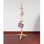 Cxjff Floor Standing Coat Rack Clothes Hat Stand Hanger Solid Wooden 3 Feet 12 Hooks, Wood Color, 50 50 180CM (Size : 5050180CM)