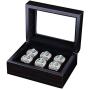 RECHIATO Sports Ring Display Case Sports Ring Storage Boxes Wooden Black Velvet Lining Flat