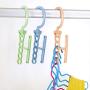 shlutesoy Plastic 5 Circle Anti-Slip Windproof Coat Clothes Hanger Buckle Rack Organizer Pink