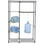 MULSH Closet Wardrobe Portable Clothes Storage Organizer with Metal Shelves and Dustproof Non-Woven Fabric Cover in Beige,41.73x17.72x63.35 in