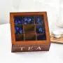 Fonture Wood Tea Store Box, Teabag Storage 9 Compartments Wooden Tea Boxes Hinged Glass Lid Tea Organizer-Brown Fonture Wood Tea Store Box, Teabag Storage 9 Compartments Wooden Tea Boxes Hinged Glass Lid Tea Organizer-Brown