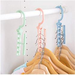 10PC Random Color 5Circle Plastic Drying Laundry Clothes Hanger Organizer Multilayer Windproof Holder Buckle Household Anti-Slip Hook Clip Decoration