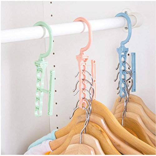 10PC Random Color 5Circle Plastic Drying Laundry Clothes Hanger Organizer Multilayer Windproof Holder Buckle Household Anti-Slip Hook Clip Decoration