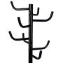 GOFLAME Coat Rack Tree with Hat Hanger Holder, Metal Clothes Hanger Free Standing with 8 Hooks and Solid Feet for Hanging Jacket Hat Umbrella (Black)