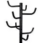 GOFLAME Coat Rack Tree with Hat Hanger Holder, Metal Clothes Hanger Free Standing with 8 Hooks and Solid Feet for Hanging Jacket Hat Umbrella (Black)