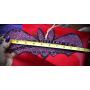 Antiqued Red Damask Ouija Spirit Board Hand Made Wooden Bat Home Decor Wall Plaque Hanger