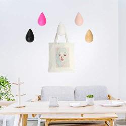 Vosarea Wall Hanging Hooks Wooden Water Drop Shaped Coat Hat Clothes Heavy Duty Hanger Raindrop Hooks