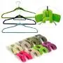 20pcs Creative Mini Flocking Clothes Hanger Easy Hook Closet Random Color