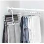 5pcs Random Color 5 in 1 Multifunctional Pants Shelf Shelves Space Safer Stainless Steel Magic Closet Clothes Hangers for Clothes