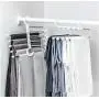5pcs Random Color 5 in 1 Multifunctional Pants Shelf Shelves Space Safer Stainless Steel Magic Closet Clothes Hangers for Clothes