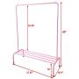 JURMERRY Clothes Rack Metal Garment Racks Pipe Hanging Heavy Duty with Top Rod and Lower Storage Shelf 1-Tier Shelves,(Pink)