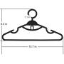 Dedu Plastic Clothes Hanger, Extra Thick Plastic Adult Slip Resistant Standard Clothing Hanger Ideal for Everyday Use 20 Pack (Black)