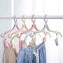TOPBATHY 10pcs Folding Clothes Hangers Portable Travel Hangers Multifunctional Plastic Hangers with Clips for Children Student Adult