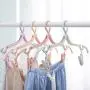 TOPBATHY 10pcs Folding Clothes Hangers Portable Travel Hangers Multifunctional Plastic Hangers with Clips for Children Student Adult