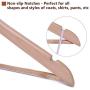 JS HANGER Wooden Suit Hangers Natural Finish Anti-Rust Hooks and Non-Slip Bar, 20 Pack
