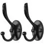 uxcell 2pcs Dual Wall Hooks Zinc Alloy Wall Mounted Coat Hat Double Robe Hooks Clothes Hanger Holder w Screws Black uxcell 2pcs Dual Wall Hooks Zinc Alloy Wall Mounted Coat Hat Double Robe Hooks Clothes Hanger Holder w Screws Black