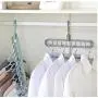 10PC 9-Hole Super Saving Space Rotating Multifunction Magic Hanger Plastic Towel Display Hanger Closet Racks Hangers for Clothes Color Random