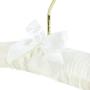 HANGERWORLD 5 Ivory 17inch Satin Padded Cushioned Top Clothes Garment Wedding Bridal Coat Hangers with Gilt Hook