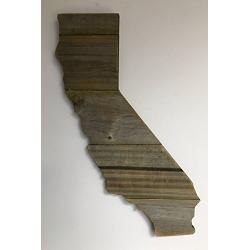 California State Shape 15" x 17 1/2" Rustic Wood Sign Hanger with options to Personalize