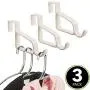 mDesign Modern Over Door Valet Hook - Multi Hanging Storage Organizer, Hook - for Coats, Hoodies, Hats, Scarves, Purses, Bath Towels & Robes - 3 Pack - Cream/Beige mDesign Modern Over Door Valet Hook - Multi Hanging Storage Organizer, Hook - for Coats, Hoodies, Hats, Scarves, Purses, Bath Towels & Robes - 3 Pack - Cream/Beige