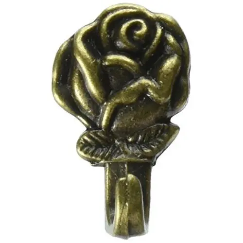 The Hillman Group 122292 Rose Push Pin Hanger, Antique Brass