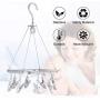 Senbowe Foldable Clip and Drip Hanger, Drying Hanger, Clothes Drying Rack Sock Hanger Underwear Hanger with 8 Clips for Towels, Bras, Baby Clothes, Gloves, Aluminium Alloy Laundry Hanging Air Dryer