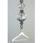 Silver Closet Clothes Hanger with Crystal Clear Glass Ceiling Fan Pull Chain or Light Pull