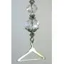 Silver Closet Clothes Hanger with Crystal Clear Glass Ceiling Fan Pull Chain or Light Pull