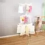 Hershii Foldable Clothes Drying Rack Standing Garment Hanger 3-Tier with 48 Clips and 16 Towels Bars Space Saver for Baby Socks, Saliva Towels, Bibs, Underwear, Gloves, Scarves, Diapers