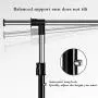 WeiJX Modern Chrome Plated Garment Rack Adjustable Rod Garment Rack with Adjustable Telescopic Double Rail/Rolling Clothes Hanger Black,A