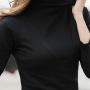 Toimothcn Womens Cotton Sweater Tops Blouse Long Sleeve Turtleneck Stretch Casual Bottoming Top