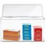 mDesign Long Plastic Holder Case Stackable Home, Office Supplies Storage Organizer Boxes with Attached Hinged Lid - Holder Bin for Note Pads, Gel Pens, Dry Erase Markers, Tape - 7" High, 2 Pack - Clear mDesign Long Plastic Holder Case Stackable Home, Office Supplies Storage Organizer Boxes with Attached Hinged Lid - Holder Bin for Note Pads, Gel Pens, Dry Erase Markers, Tape - 7" High, 2 Pack - Clear