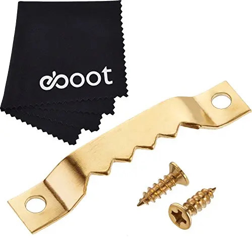 eBoot 100 Pack Sawtooth Picture Frame Hanging Hangers Double Hole with Screws, 1 1/2 Inch (Gold)