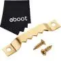 eBoot 100 Pack Sawtooth Picture Frame Hanging Hangers Double Hole with Screws, 1 1/2 Inch (Gold)
