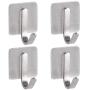 CHICHIC Adhesive Hooks Towel Robe Bathrobe Hook for Hanging SUS 304 Stainless Steel Brushed Nickel Heavy Duty Wall Hanger Storage Stick Coat Holder Bathroom Kitchen Home Office 4 Pack