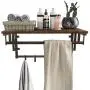 VASAGLE Industrial Coat Rack Shelf Wall Mounted, Coat Hooks Shelf with Hanging Rail, 5 Metal Removable Hooks and Storage Shelf for Entryway Hallway Bedroom Bathroom Living Room ULCR13AX VASAGLE Industrial Coat Rack Shelf Wall Mounted, Coat Hooks Shelf with Hanging Rail, 5 Metal Removable Hooks and Storage Shelf for Entryway Hallway Bedroom Bathroom Living Room ULCR13AX