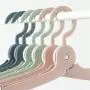 MIJOGO 10PCS Portable Folding Clothes Hangers Clothes Drying Rack Anti-Slip Grooves Mini Foldable Hanger for Travel,Pink