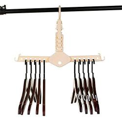Iddefee Clothes Hanger 20 Sets of Windproof Anti-Slip Pants Rack Thickening Practical Telescopic Hanger Folding Hanger Multi-Function Telescopic Foldable Hanger Pants Hangers