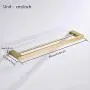 BATHSIR Stainless Steel 24" Double Towel Bar,Brushed Gold Dual Towel Hanger Holder Square Style Wall Mount