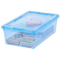 Iris USA Buckle Down Storage Box, Clear, 132 quart