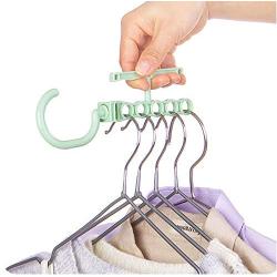 10PC Random Color Household Drying Laundry Hook 360 Degree Rotating Layers Clothes Hanger Holder Classify Windproof Modern 5 Circle Antislip