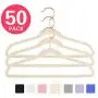 MIZGI Kids Velvet Hangers 50pcs14" Wide with Copper/Rose Gold Hooks,Space Saving Ultrathin,Nonslip Hangers,Petite Hangers,Junior Hangers,Childrens Hangers,Clothes Hangers,Rose Gold Hangers (Ivory)