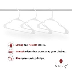 Sharpty White Plastic Hangers, Plastic Clothes Hangers Ideal for Everyday  Use, Clothing Hangers, Standard Hangers (60