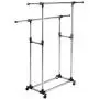 Super buy HEAVY DUTY DOUBLE ADJUSTABLE PORTABLE CLOTHES HANGER ROLLING GARMENT RACK RAIL Super buy HEAVY DUTY DOUBLE ADJUSTABLE PORTABLE CLOTHES HANGER ROLLING GARMENT RACK RAIL