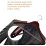 JS HANGER Coat Hangers Extra Wide Rounded Shoulder with No-Slip Bar, Walnut Finish, 3 Pack