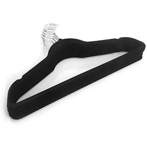 Binlin Plastic Hangers,Standard Everyday Black Plastic Hangers, Long Lasting Tubular Clothes Hangers, Value Pack of 10 Clothing Hangers. (10 Pack)