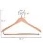 Quality Hangers Wooden Hangers Beautiful Sturdy Suit Coat Hangers with Locking Bar Glossy Natural Wood (5)