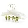 HANGERWORLD 5 Ivory 17inch Satin Padded Pants Skirt Bar Clip Wedding Clothes Coat Hangers HANGERWORLD 5 Ivory 17inch Satin Padded Pants Skirt Bar Clip Wedding Clothes Coat Hangers