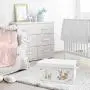 Sweet Jojo Designs Blush Pink, Mint Green and White Boho Girl Baby Nursery or Kids Room Small Fabric Toy Bin Storage Boxes Chest for Woodland Deer Floral Collection